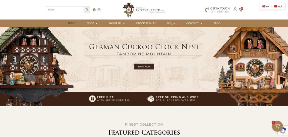 Home page of German Cuckoo Clock Nest