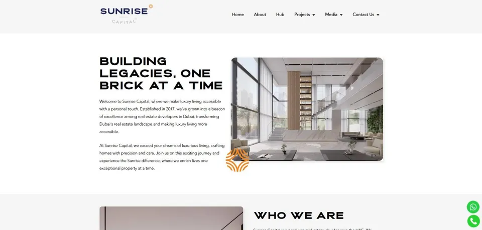 Home page of Sunrise Capital Dubai